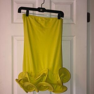 Maison Strapless Dress with wired ruffles at bottom